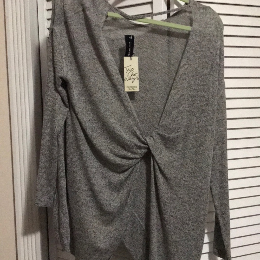 Never worn grey open back sweater